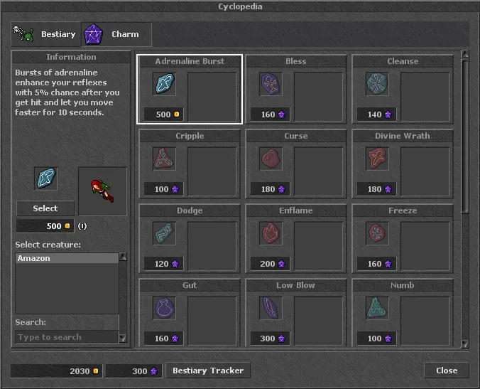 Charms interface